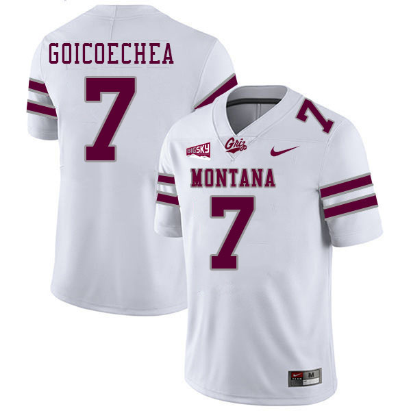 Montana Grizzlies #7 Kash Goicoechea College Football Jerseys Stitched Sale-White